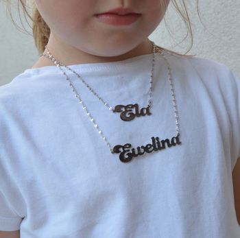 Delikatny naszyjnik srebrny z imieniem Ela. ✓ Naszyjnik imię, naszyjniki imiona, prezent dla Eli, imię Ela (6).JPG